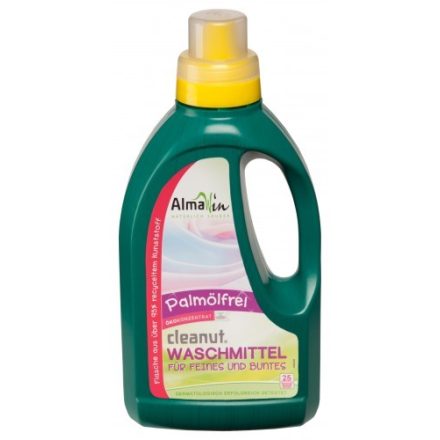 Folyékony mosódió koncentrátum - pálmaolajmentes Finom anyagú és színes ruhák mosásához - 25 mosásra 750 ml Almawin