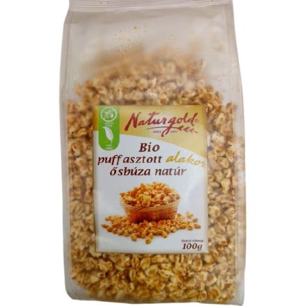 Bio puffasztott alakor ősbúza natúr 100 g Naturgold