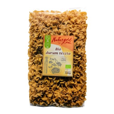 Bio durum tészta fodros nagykocka 500 g Naturgold